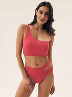 Stroje kąpielowe - Dół od bikini z wysokim stanem Firenze Esotiq ostry róż L - miniaturka - grafika 1