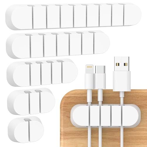 Uchwyt na kable z klipsami do kabli, 3/5 sztuk, z 2 kolorami organizera na biurko, kabel sieciowy, kabel USB do ładowania, ładowarki, kabel audio, do biura i dla użytkowników domowych