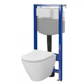 Stelaże i zestawy podtynkowe do WC - CERSANIT S701-794 C14 STELAŻ AQUA 50 MECH QF + MISKA CITY OVAL CLEANON Z DESKĄ - miniaturka - grafika 1