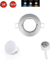 Żarówki LED - Reflektor wpuszczany GU10 Ø77mm otwór wiercony aluminium w komplecie GU10 5W ciepła biała 350 lumenów żarówka LED grafitowa okrągła - miniaturka - grafika 1