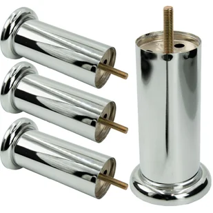 Zestaw 4 sztuk noga meblowa Prosta srebrny chrom wysokość 13 cm - Meble modułowe i akcesoria - miniaturka - grafika 1