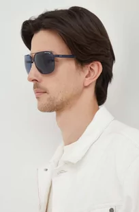 Armani Exchange okulary przeciwsłoneczne męskie kolor granatowy - Okulary przeciwsłoneczne - miniaturka - grafika 1