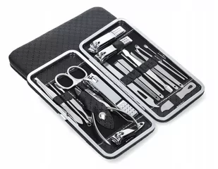 Zestaw Przybornik do Manicure i Pedicure 19 elementów Czarne Etui - Zestawy do manicure i pedicure - miniaturka - grafika 1