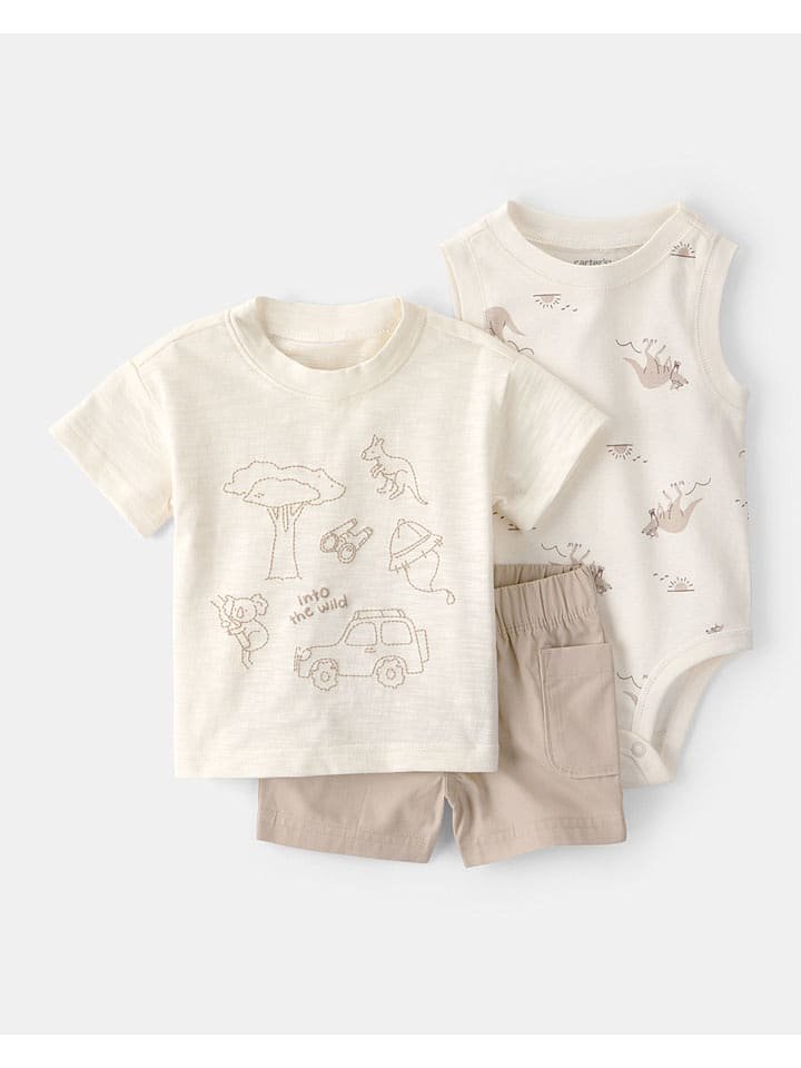 carter's 3-częściowy zestaw w kolorze beżowym