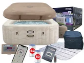 Baseny ogrodowe - INTEX 28446 SPA 4 OSOBY 175x175x71cm Wi-Fi HYDROMASAŻ GENERATOR CHLORU - miniaturka - grafika 1
