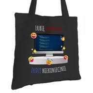 Torby i wózki na zakupy - Torba Bawełniana dla Informatyka Czarna Prezent ekologiczna Trwały Nadruk - miniaturka - grafika 1