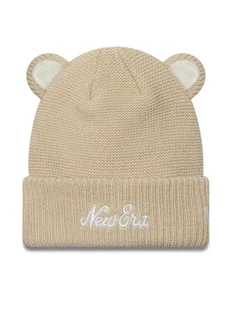 New Era Czapka Teddy Bear Ears Cuff Knit Beanie 60580874 Beżowy - Czapki dla dzieci - miniaturka - grafika 1