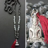Bransolety męskie - MEDITATION MALA /// naszyjnik bransoleta z BUDDĄ - miniaturka - grafika 1