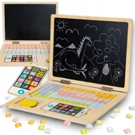 Tablice dla dzieci - TABLICA EDUKACYJNA MAGNETYCZNA KREDOWA laptop dla dzieci LITERY CYFRY - miniaturka - grafika 1
