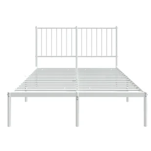 Metalowa rama łóżka z wezgłowiem, biała, 120x190 cm Lumarko! - Łóżka - miniaturka - grafika 6