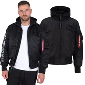 Odzież taktyczna i umundurowanie - Kurtka Alpha Industries MA-1 D-Tec SE 133104 285 - Czarna/Odblaskowa XL - miniaturka - grafika 1