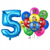 Balony i akcesoria - BALONY PSI PATROL ZESTAW BALONÓW URODZINOWYCH BALON CYFRA 5 NIEBIESKA HEL - miniaturka - grafika 1