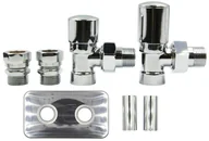 Zawory i kraniki - Zawór regulacyjny kątowy SWING chrom All in One Cu rozeta zespolona prostokątna - miniaturka - grafika 1