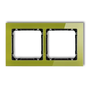 Karlik Ramka podwójna DECO efekt szkła zielony/czarny - Klawisze i ramki - miniaturka - grafika 1