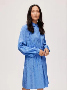 Selected Femme Sukienka koszulowa Blue 16088066 Niebieski Regular Fit - Sukienki - miniaturka - grafika 1