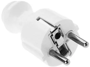 Elgotech Wtyczka prosta z uziemieniem WT-30 BIAŁA EWT30 - Kostki, złączki, wtyczki - miniaturka - grafika 2