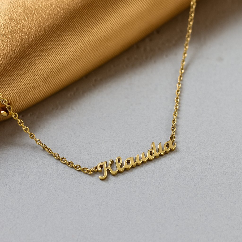 Naszyjnik Name IT [Imiona: Klaudia] Złota Celebrytka Stal PVD 316L Prezent dla Niej
