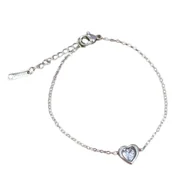 Bransoletki - Bransoletka damska z sercem srebrny 19 cm - miniaturka - grafika 1