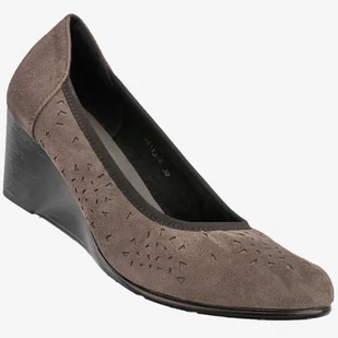 Czółenka Damskie Na Koturnie Buty Eleganckie Skórzana Wkładka Szare Jezzi SA113-4 Szary 41 - Czółenka - miniaturka - grafika 1