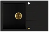 Zlewozmywaki - KERNAU Zlewozmywak KGSV 45A 1B1D Deep Black + Gold Metallic* - miniaturka - grafika 1