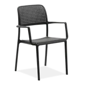 Krzesła - D2.Design Krzesło Bora z podłokietnikami czarne 28340 - miniaturka - grafika 1