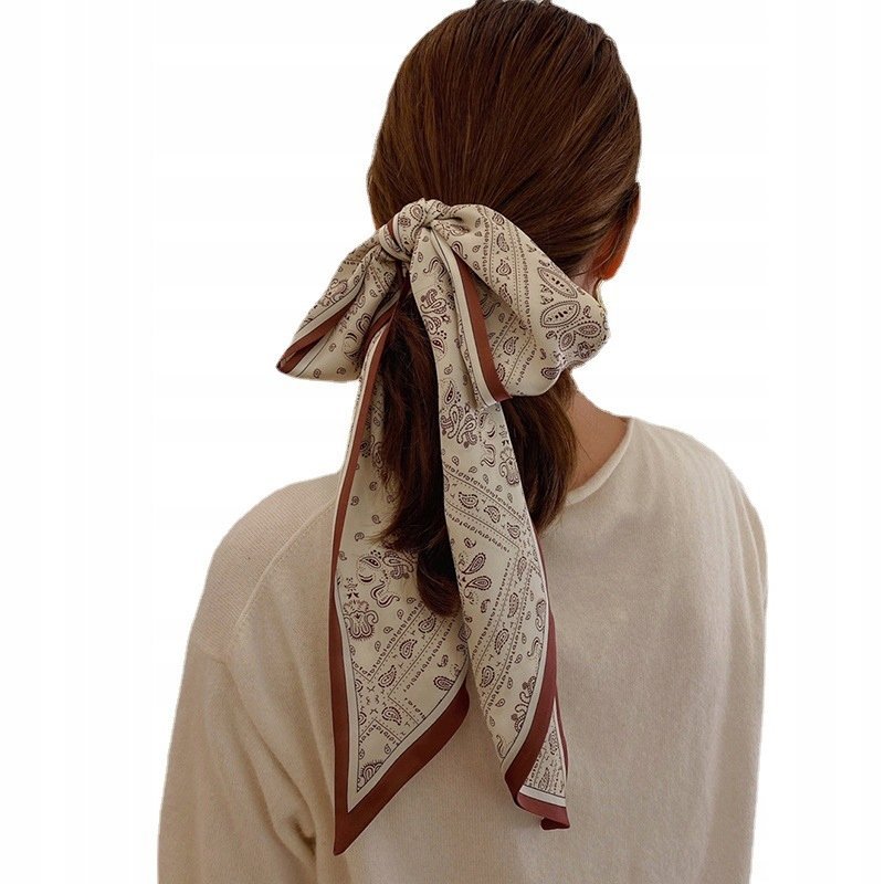 SZAL CHUSTA z nadrukiem damska długa CHUSTKA elegancka APASZKA jak krawat