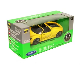Welly 1:34 Porsche 918 Spyder cabrio -żółty - Samochody i pojazdy dla dzieci - miniaturka - grafika 1