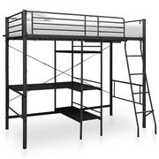 Łóżka - vidaXL Rama łóżka piętrowego z biurkiem, czarna, metalowa, 90 x 200 cm - miniaturka - grafika 1