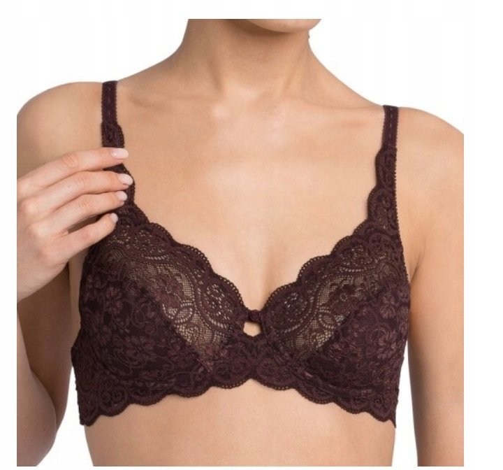 Biustonosz Triumph AMOURETTE 300 W 0028 BRĄZOWY koronkowy miękki 75C