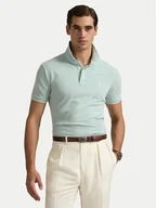 Koszulki męskie - Polo Ralph Lauren Polo 710963494005 Zielony Custom Slim Fit - miniaturka - grafika 1