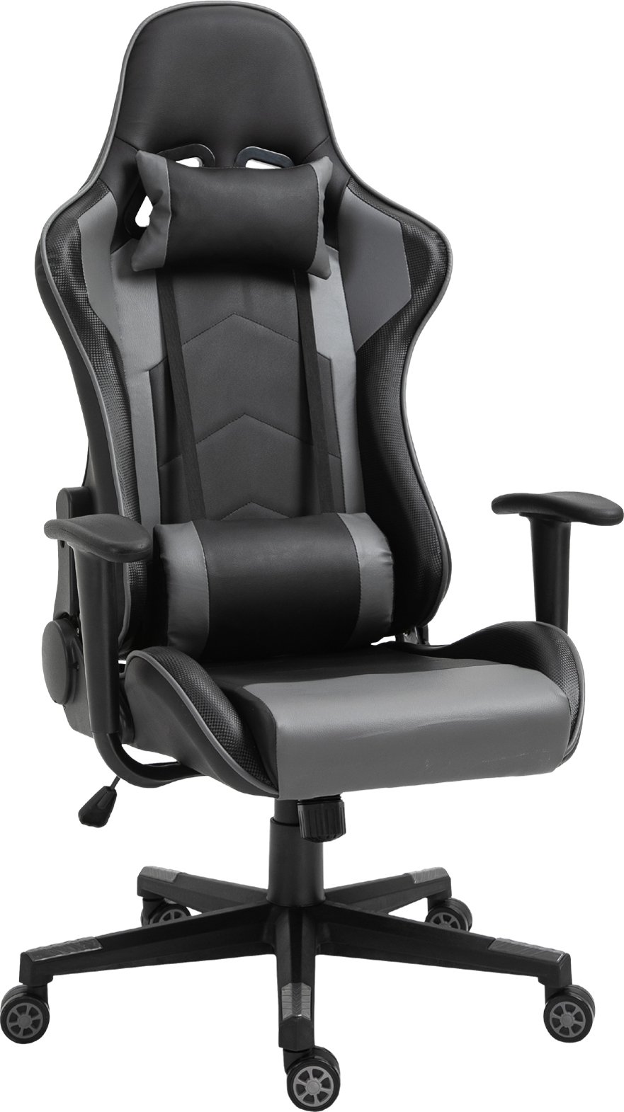 Ergonomiczny fotel biurowy Vinsetto, fotel gamingowy, fotel obrotowy, imitacja skóry, pianka, czarny, 67,5 x 74 x 126-136 cm
