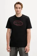 Koszulki męskie - Diesel t-shirt bawełniany T-ADJUST-BIGOVAL męski kolor czarny z nadrukiem A17402.0NJBM - miniaturka - grafika 1