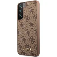 Etui i futerały do telefonów - Guess GUHCS22SG4GFBR S22 S901 brązowy/brown hard case 4G Metal Gold Logo GUE001855 - miniaturka - grafika 1