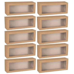Prostokątne pudełko fasonowe z okienkiem, pudełko prezentowe 40x15x10 cm x10 - Zestawy upominkowe - miniaturka - grafika 1