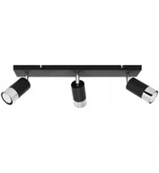 Lampy sufitowe - Plafon Lampa Sufitowa Reflektor Regulowany Czarno Srebrny Chrom Light Home - miniaturka - grafika 1