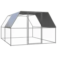 Akcesoria do hodowli zwierząt - VidaXL Klatka zewnętrzna dla kurcząt, 3x4x2 m, stal galwanizowana 3089324 VidaXL - miniaturka - grafika 1