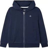 Bluzy dla chłopców - Hackett London Chłopięca bluza z kapturem Hackett Zip Hoody, granatowy blezer, 15 Lat - miniaturka - grafika 1