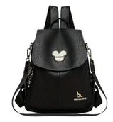 Torebki damskie - Plecak damski czarny skórzany elegancki miejski 2w1 torba na ramię - miniaturka - grafika 1