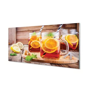 Ochronny panel dekor  Herbata słomki cytrus 120x60 - Herbata - miniaturka - grafika 1