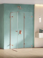 Kabiny prysznicowe - New Trendy Miedziana kabina przyścienna z bocznym wejściem 100x100 EXK-6513 Eventa Copper Shine - miniaturka - grafika 1
