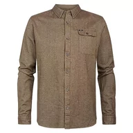 Koszulki męskie - Petrol Industries Men Shirt Long Sleeve Uni Koszulka męska, Seal Brown, S - miniaturka - grafika 1