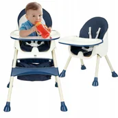 Krzesełka do karmienia - Krzesełko Do Karmienia 2W1 Dla Dzieci Składane Stolik Tacka Fotelik Kosz - miniaturka - grafika 1