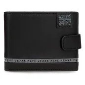 Paski - Pepe Jeans Pasek Poziomy portfel z zamknięciem zatrzaskowym Czarny 11x8,5x1 cm Skóra by Joumma Bags, Czarny (Black), Talla única, Portfel poziomy z zapięciem na klik - miniaturka - grafika 1