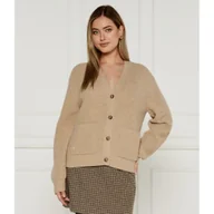 Swetry damskie - POLO RALPH LAUREN Wełniany kardigan | Loose fit | z dodatkiem kaszmiru - miniaturka - grafika 1