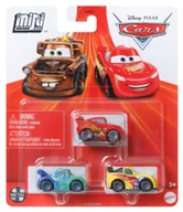 Samochody i pojazdy dla dzieci - AUTA CARS MINI RACERS TRZY MINI AUTKA CARLA VELOSO JEFF CORVETTE Zygzak - miniaturka - grafika 1