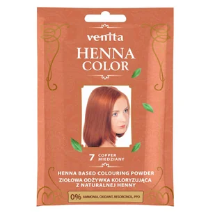 Venita Henna Color henna w proszku do farbowania włosów 7 Miedziany VEN-HEN-7MIE - Kosmetyki do stylizacji włosów - miniaturka - grafika 2