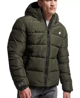 Kurtki męskie - Superdry Hooded Sports Puffr Jacket Kurtka męska, Dark Moss Green, XXL - grafika 1