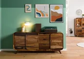 Komody - MAILAND Komoda #202 Palisander lakierowany ciemny brąz 173x40x75 cm - miniaturka - grafika 1