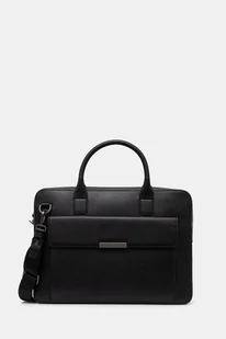 Tommy Hilfiger torba na laptopa skórzana kolor czarny AM0AM13993 - Torby podróżne - miniaturka - grafika 1