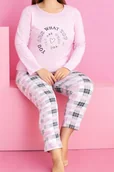 Piżamy damskie - Damska piżama z długim rękawem i długimi spodniami 3XL XXXL bawełniana 5319 - miniaturka - grafika 1
